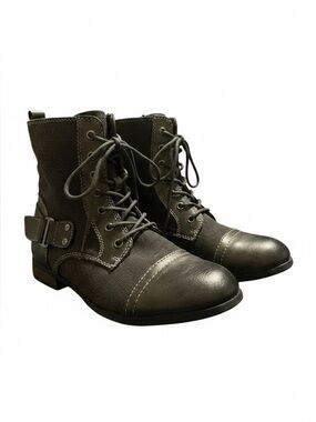 Rue21 Black Lace Up Biker Ankle Boots – 6